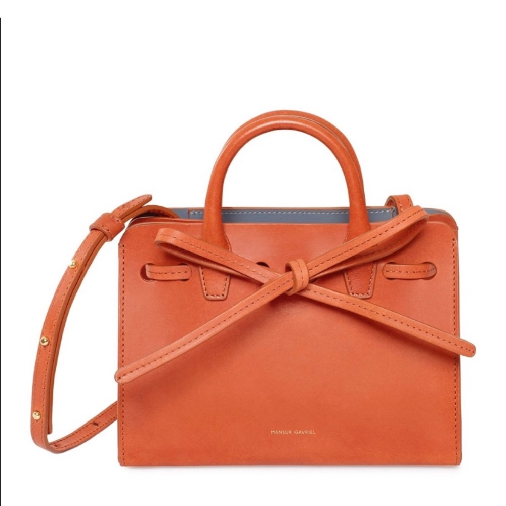 Mansur Gavriel Mini Mini Sun Bag Brown Leather Crossbody Bag Fall Trendy Bag